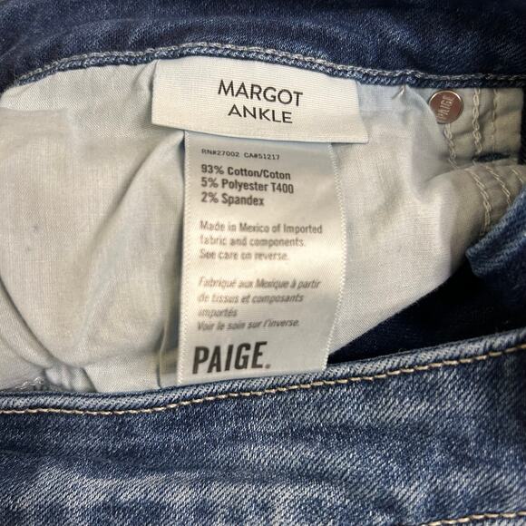 Paige Margot Ankle Lookout Destructed Jeans Womens 31 - Picture 6 of 16